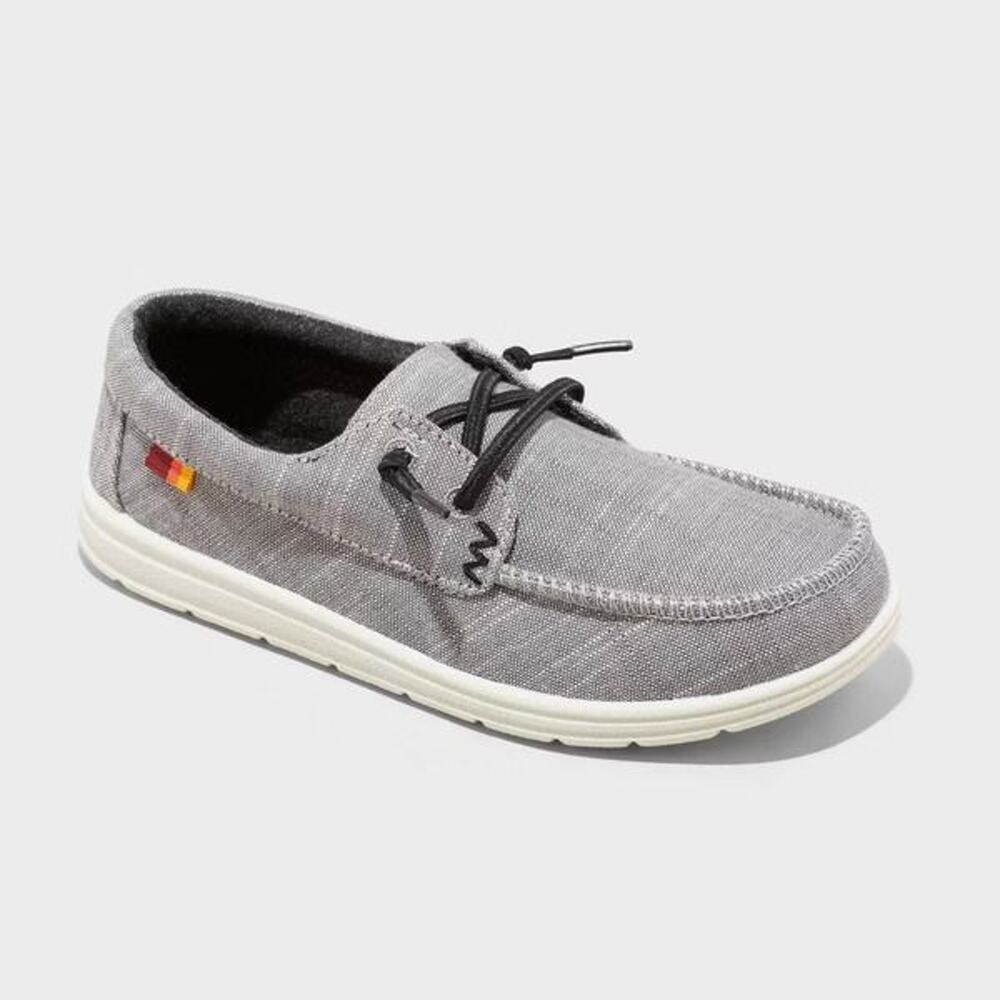 Big Boys Boat Shoes Gray Size 5 Cat & Jack Briar Slip On Casual Loafers New